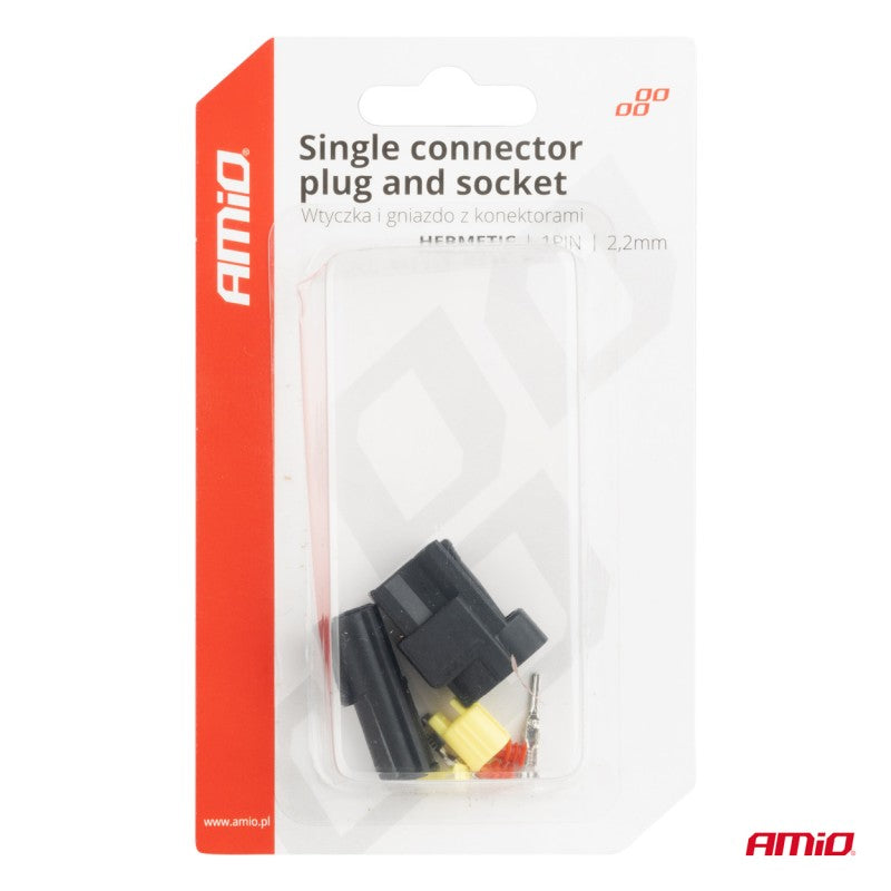 Set conector electric impermeabil 1 PIN 2.2mm AMIO-04345