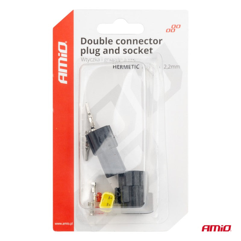 Set conector electric impermeabil 2 PIN 2.2mm AMIO-04346