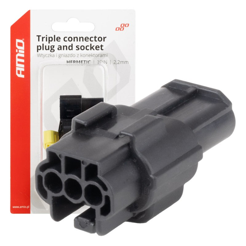 Set conector electric impermeabil 3 PIN 2.2mm AMIO-04347