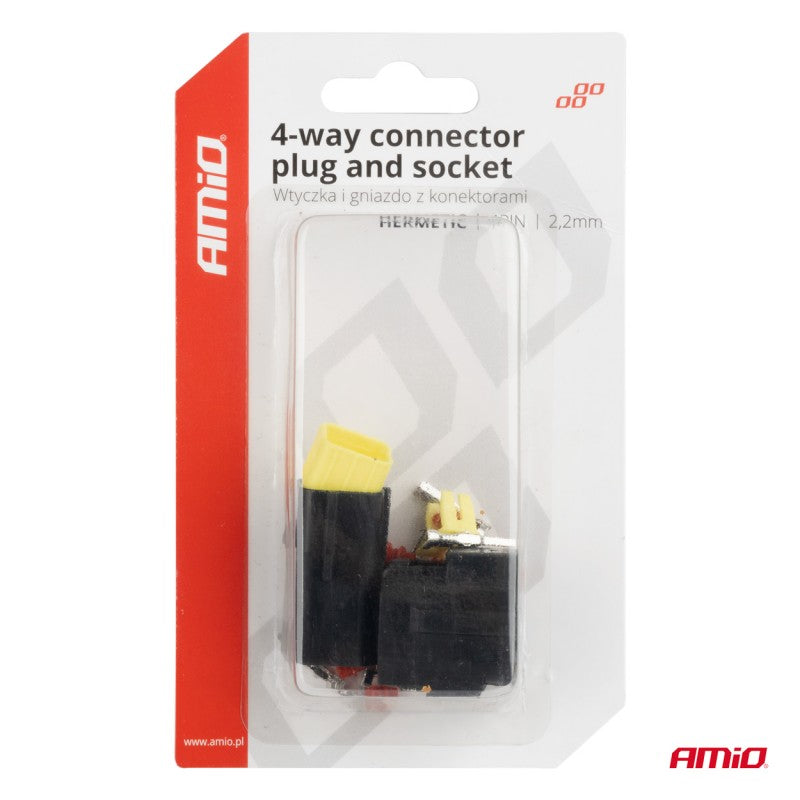 Set conector electric impermeabil 4 PIN 2.2mm AMIO-04348