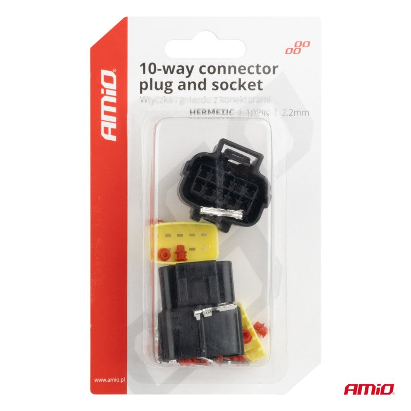 Set conector electric impermeabil 10 PIN 2.2mm AMIO-04351