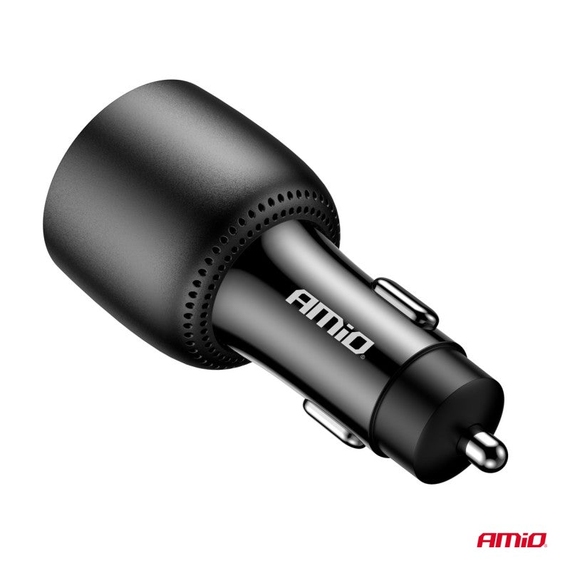 Încărcător auto 2x USB-C + USB-A 12V 24V 100W AMIO-04371