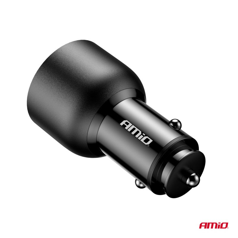 Încărcător auto 2x USB-C + USB-A 12V 24V 95W AMIO-04372