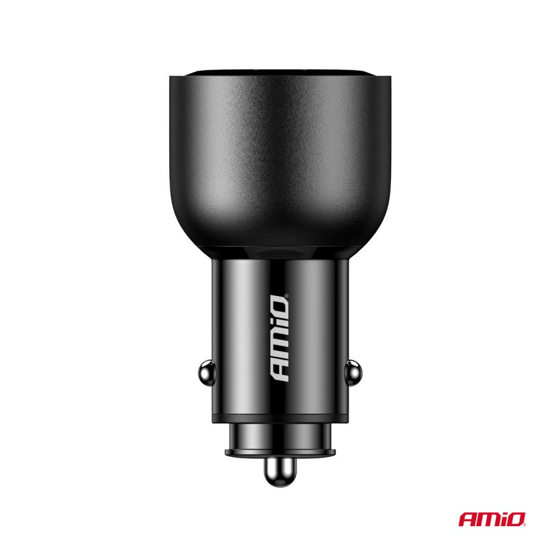 Încărcător auto 2x USB-C + USB-A 12V 24V 95W AMIO-04372