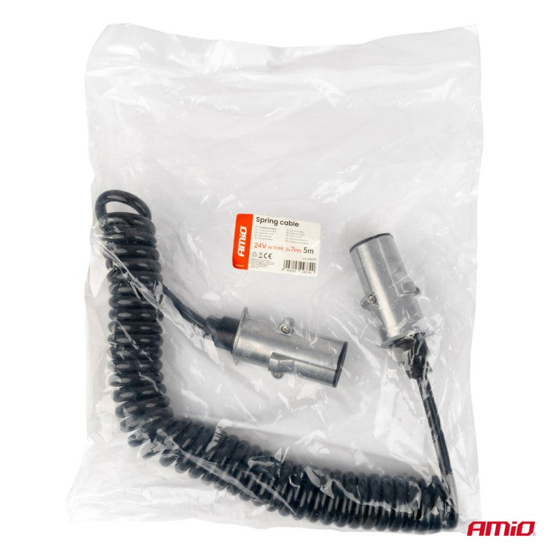 Cablu cu arc TIR 2x 7 PIN tip N 5m 24V AMIO-04379