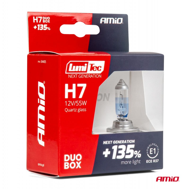 Set 2 becuri halogen H7 12V 55W LumiTec  +135% DUO AMIO-04405