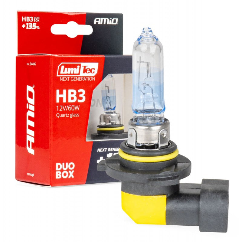Becuri halogene HB3 12V 60W LumiTec GENERAȚIE URMĂTOARE +135% DUO AMIO-04406