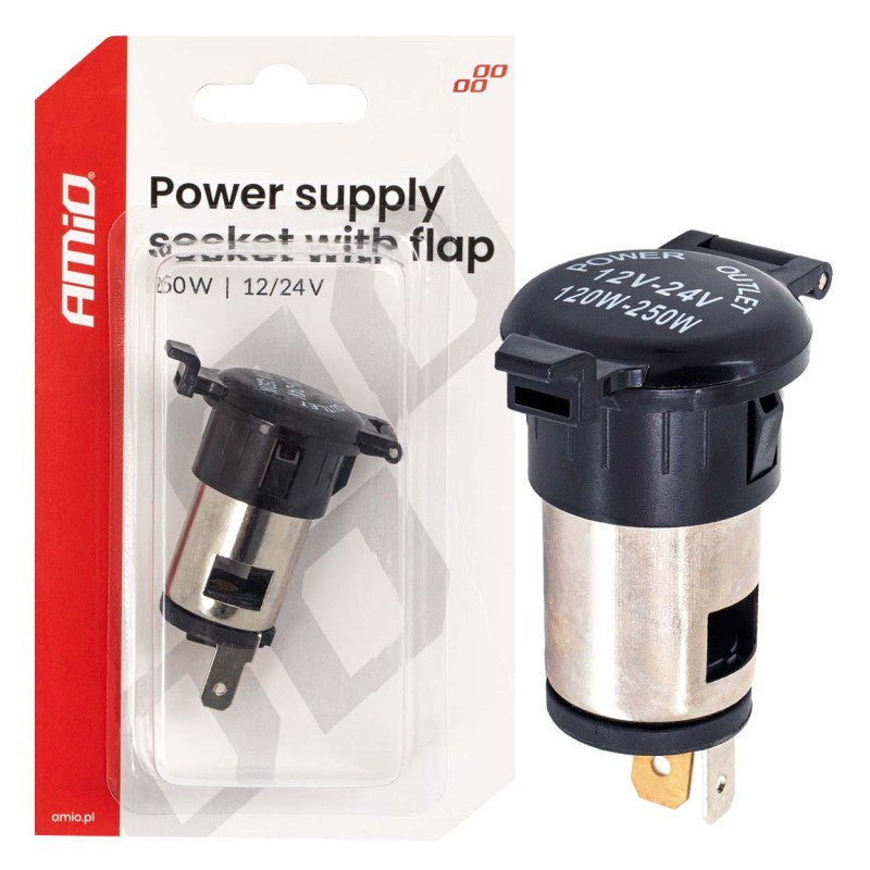 Priză suplimentară cu clapă 250W 12V 24V AMIO-04434