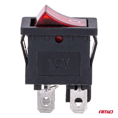 Întrerupător basculant cu iluminare roșie 20A 12V 24V AMIO-04440