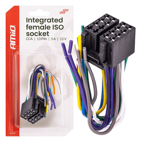 Conector mamă ISO CCA integrat 13PIN 5A 12V AMIO-04441
