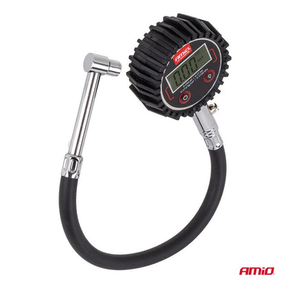 Manometru digital pentru presiunea anvelopelor cu furtun și supapă de aerisire 17 bar AMIO-04465