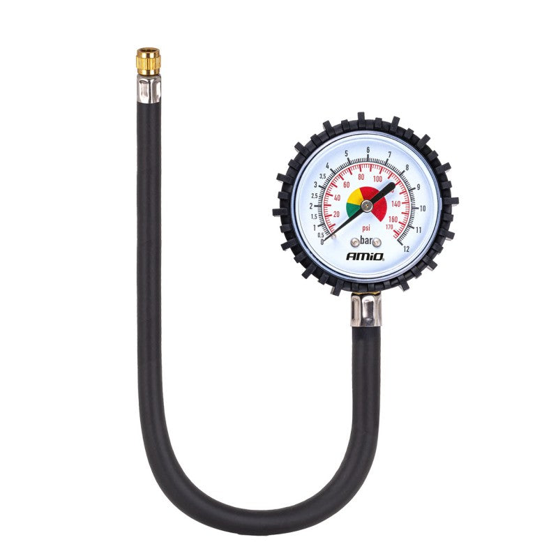 Manometru analogic cu furtun 30 cm 12 bar AMIO-04468