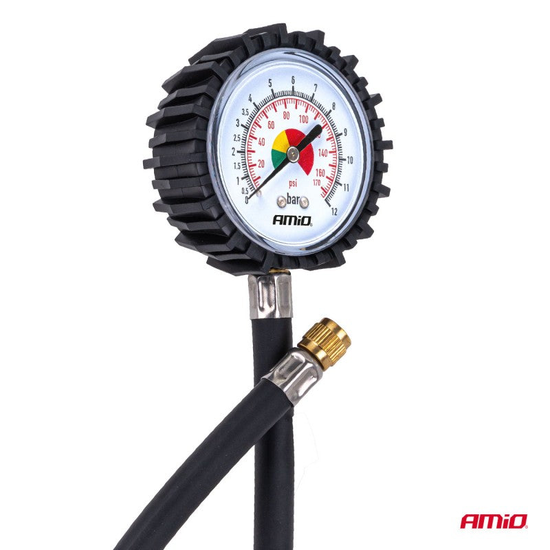 Manometru analogic cu furtun 30 cm 12 bar AMIO-04468