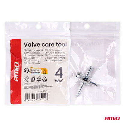 Cheie pentru supape, robinet, șurubelniță, calibrator, 4 în 1 AMIO-04471