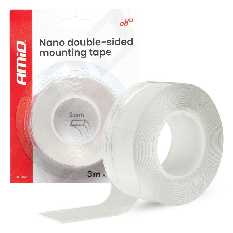 Bandă dublu adezivă nano reutilizabilă pentru montare 30mm x 3m x 1mm AMIO-04848
