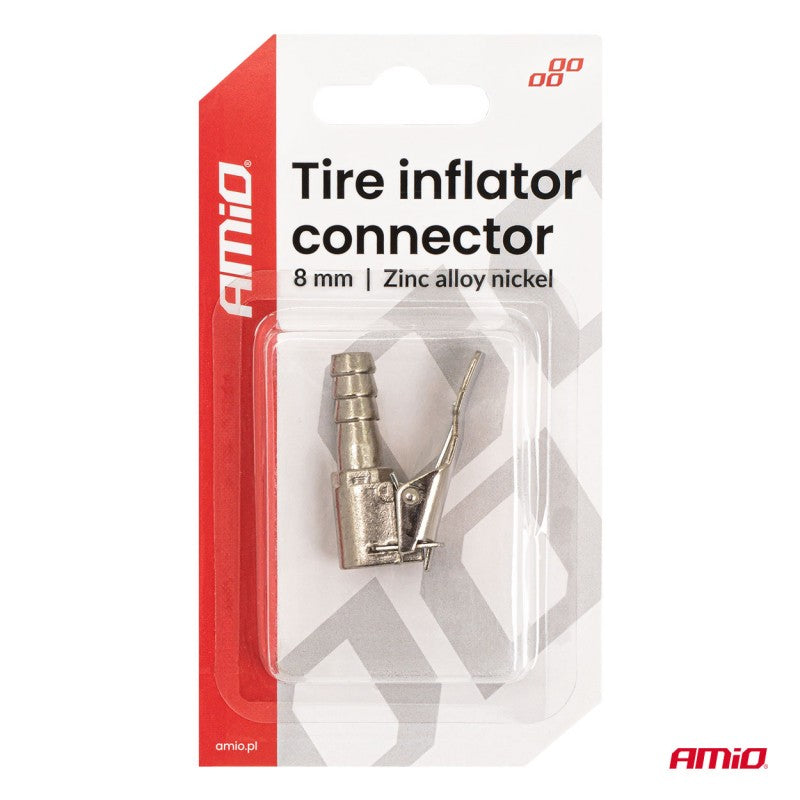 Adaptor pentru umflarea anvelopelor din aliaj de zinc și nichel, 8 mm, AMIO-04496
