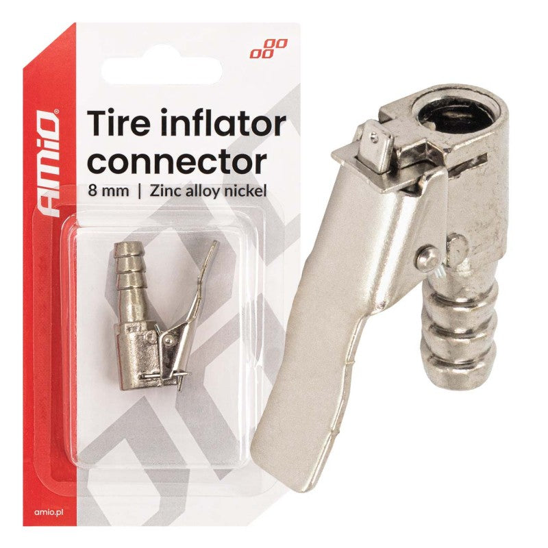 Adaptor pentru umflarea anvelopelor din aliaj de zinc și nichel, 8 mm, AMIO-04496