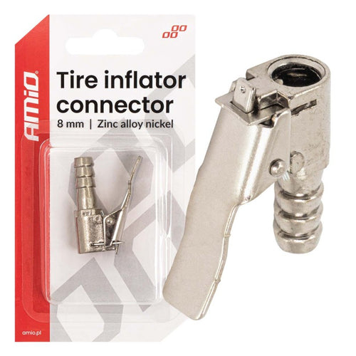 Adaptor pentru umflarea anvelopelor din aliaj de zinc și nichel, 8 mm, AMIO-04496