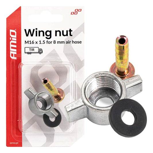 Piuliță compresor fluture M16 x 1,5 pentru 8mm AMIO-04499
