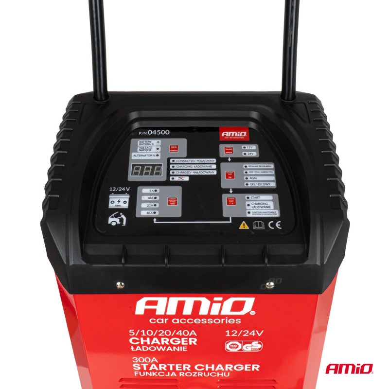 Redresor cu funcție de pornire max. 40A 12V 24V pornire 300A AMIO-04500