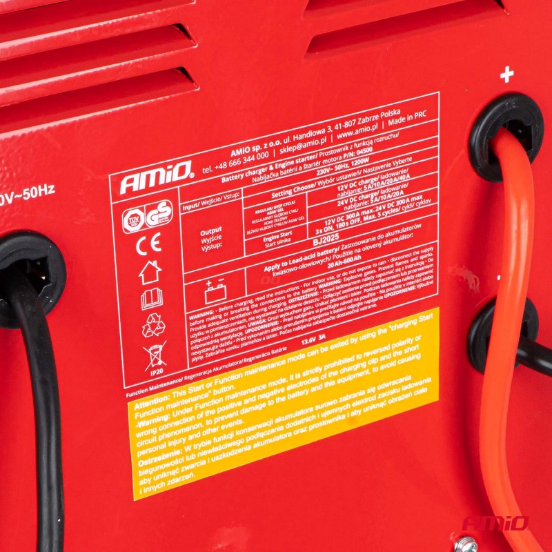 Redresor cu funcție de pornire max. 40A 12V 24V pornire 300A AMIO-04500