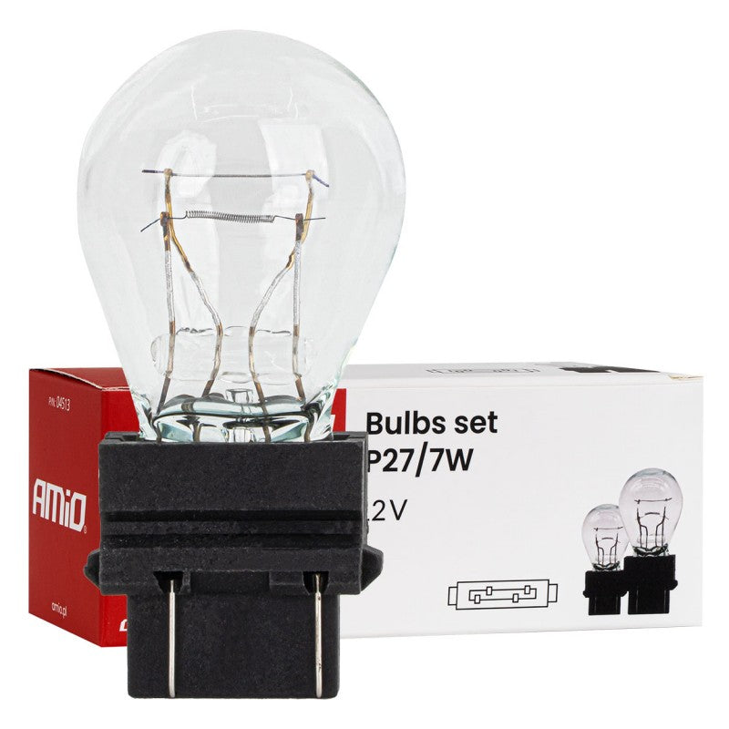 Becuri halogen P27/7W 12V 27/7W W2.5X16q AMIO-04513 , Pret/Bucata