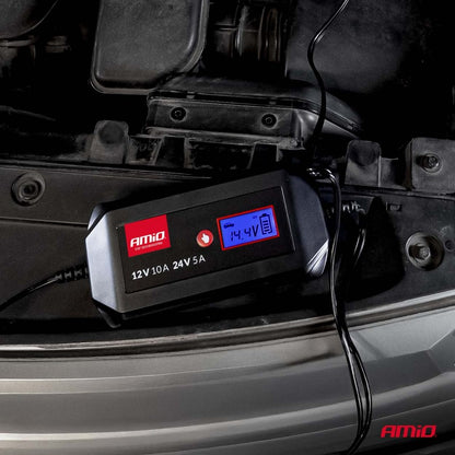 Încărcător digital de baterii STD GEL AGM WET MAX 10A 12/24V AMIO-04525
