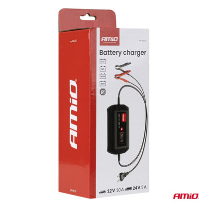 Încărcător digital de baterii STD GEL AGM WET MAX 10A 12/24V AMIO-04525