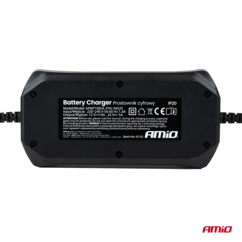 Încărcător digital de baterii STD GEL AGM WET MAX 10A 12/24V AMIO-04525