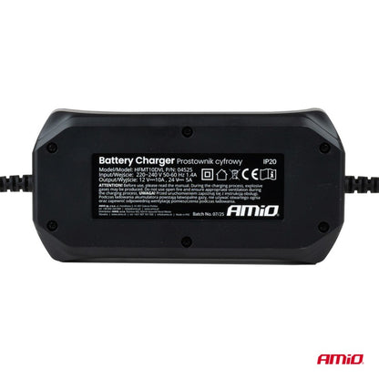Încărcător digital de baterii STD GEL AGM WET MAX 10A 12/24V AMIO-04525