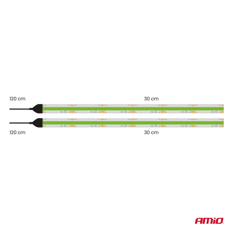 Benzi LED COB flexibile, verzi, 2x30 cm, 12 V, AMIO-04573