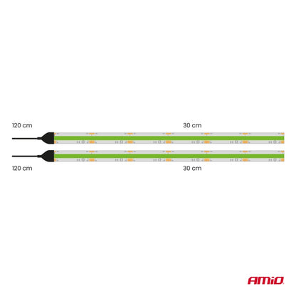 Benzi LED COB flexibile, verzi, 2x30 cm, 12 V, AMIO-04573