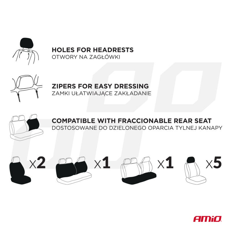 Set huse universale pentru scaun auto SC-11 AMIO-04611