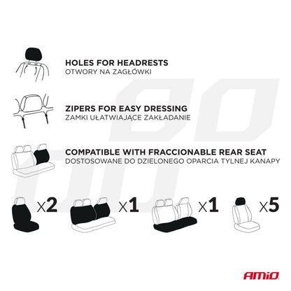 Set huse universale pentru scaun auto SC-11 AMIO-04611