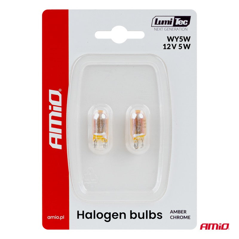 Becuri halogen WY5W 12V5W LumiTec portocaliu crom 2 buc AMIO-04626