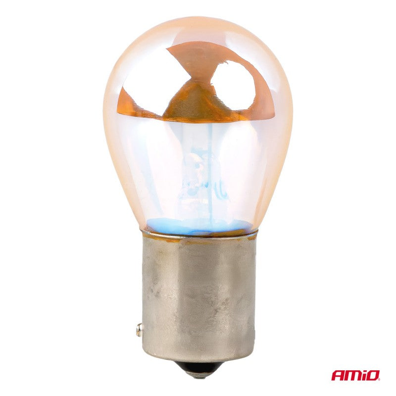 Becuri halogen PY21W 12V 21W BAU15S LumiTec portocaliu crom 2 buc AMIO-04627