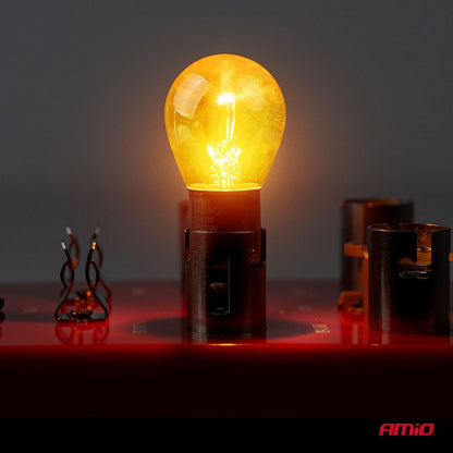 Becuri halogen PY21W 12V 21W BAU15S LumiTec crom portocaliu 2 buc. AMIO-04629