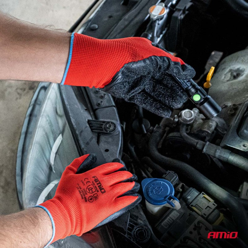 Mănuși de protecție acoperite cu latex PE, 4 buc., mărimea 8 (2 perechi), 2121X AMIO-04635