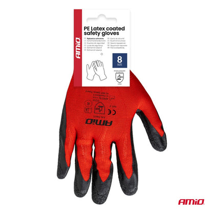 Mănuși de protecție acoperite cu latex PE, 4 buc., mărimea 8 (2 perechi), 2121X AMIO-04635