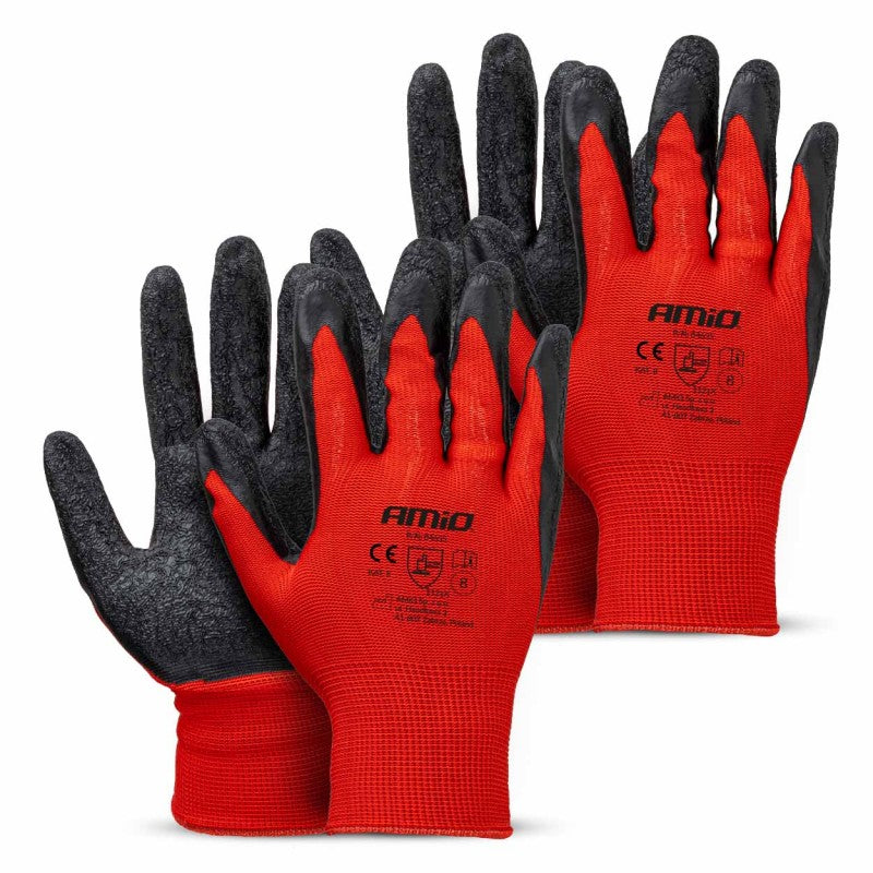 Mănuși de protecție acoperite cu latex PE, 4 buc., mărimea 8 (2 perechi), 2121X AMIO-04635