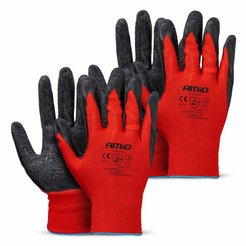 Mănuși de protecție acoperite cu latex PE, 4 buc., mărimea 9 (2 perechi), 2121X AMIO-04636