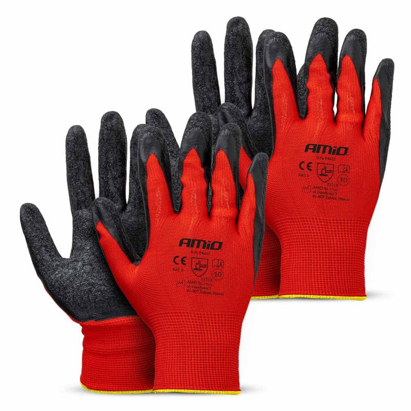 Mănuși de protecție acoperite cu latex PE, 4 buc., mărimea 10 (2 perechi), 2121X AMIO-04637