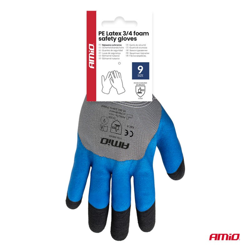 Mănuși de protecție din spumă PE latex 3/4, 4 buc., mărimea 9 (2 perechi), 3131X AMIO-04644