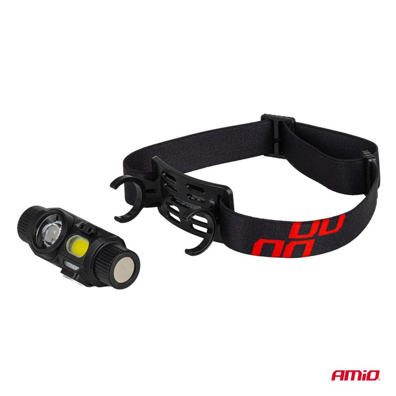 Lanternă frontală reîncărcabilă cu senzor de mișcare XPG+COB 1200mAh (BATT) AMIO-04662