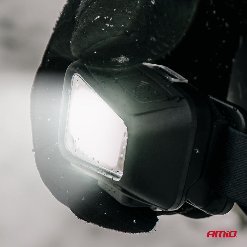 Lanternă frontală reîncărcabilă cu senzor de mișcare COB 1800mAh (BATT) AMIO-04666