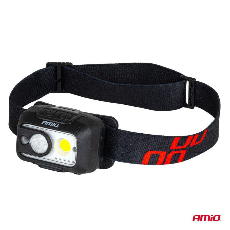 Lanternă frontală reîncărcabilă cu senzor de mișcare XPG+COB 1800mAh (BATT) AMIO-04667