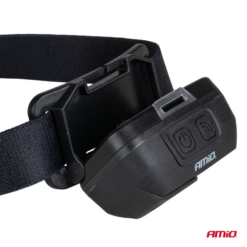 Lanternă frontală reîncărcabilă cu senzor de mișcare XPG+COB 1800mAh (BATT) AMIO-04667