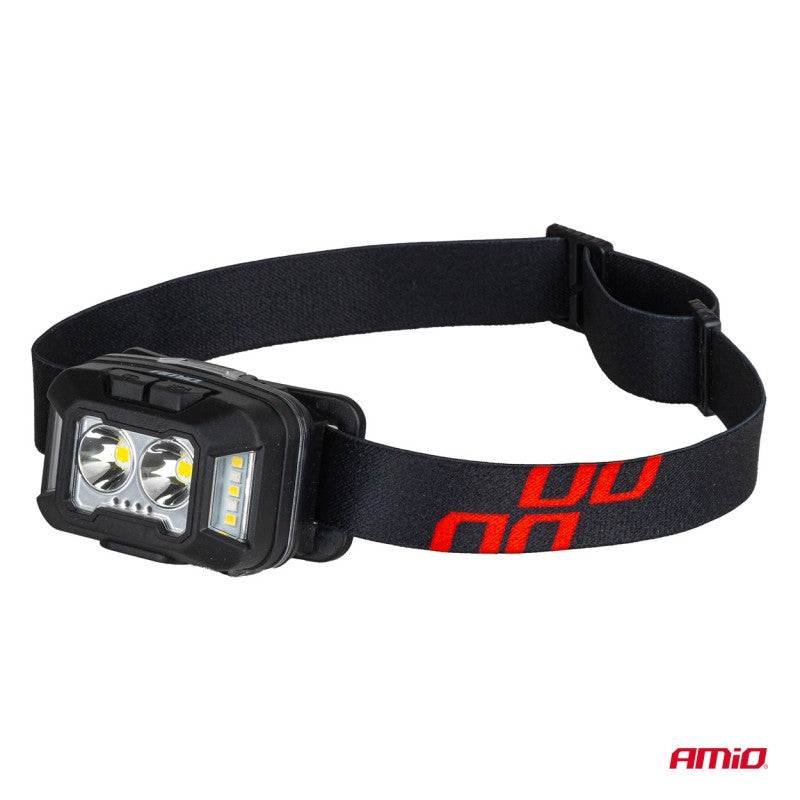 Lanternă frontală reîncărcabilă 2xXPG+10SMD 1800mAh SUPER BRIGHT (BATT) AMIO-04668