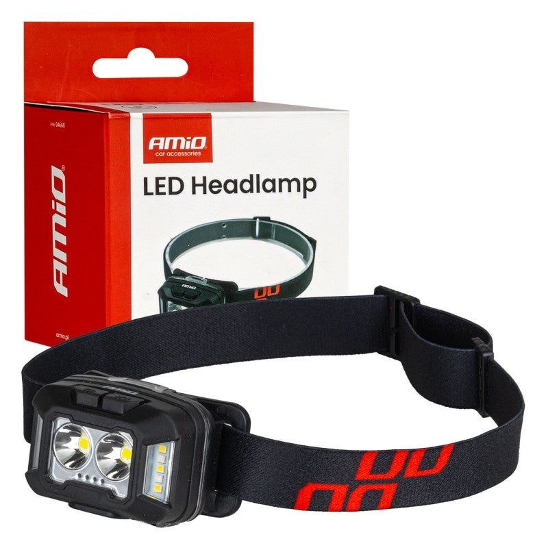 Lanternă frontală reîncărcabilă 2xXPG+10SMD 1800mAh SUPER BRIGHT (BATT) AMIO-04668