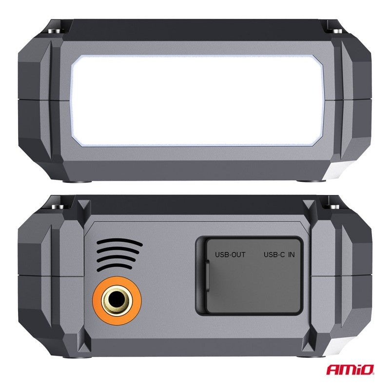 Acumulator portabil 4 în 1 cu LED/Compresor de aer/Baterie externă 12V 7,2Ah 600A PRO AMIO-04674